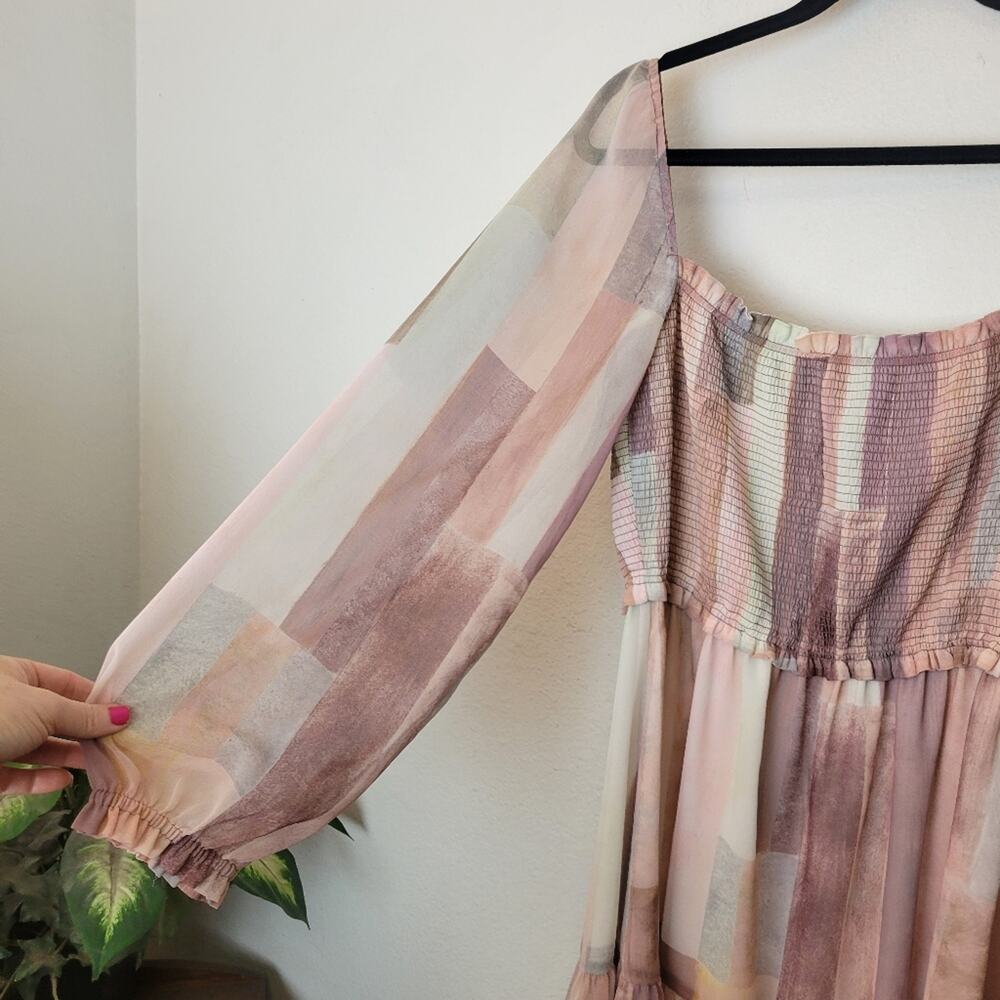 Aritzia Wilfred Tempest Pink Patchwork Tiered Min… - image 6